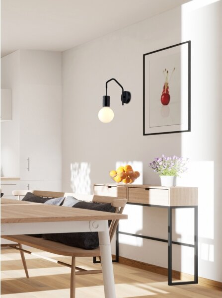 Nástenná lampa BASSO 1xE27/40W/230V čierna