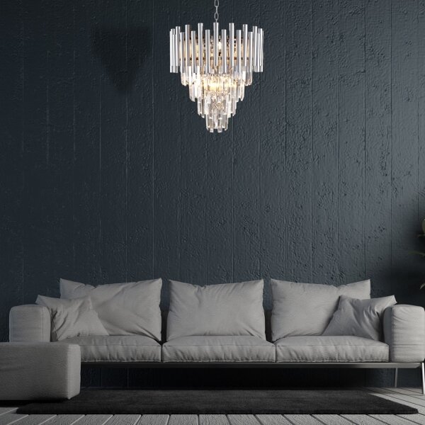 Krištáľový luster na reťazi MADISON 9xE14/40W/230V chróm