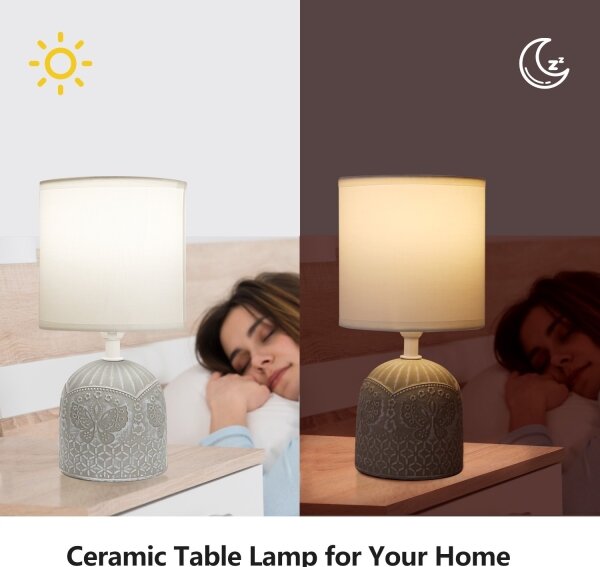 Aigostar - Stolná lampa 1xE14/40W/230V šedá/biela