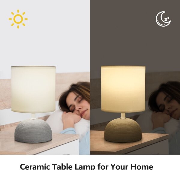Aigostar - Stolná lampa 1xE14/40W/230V šedá/biela