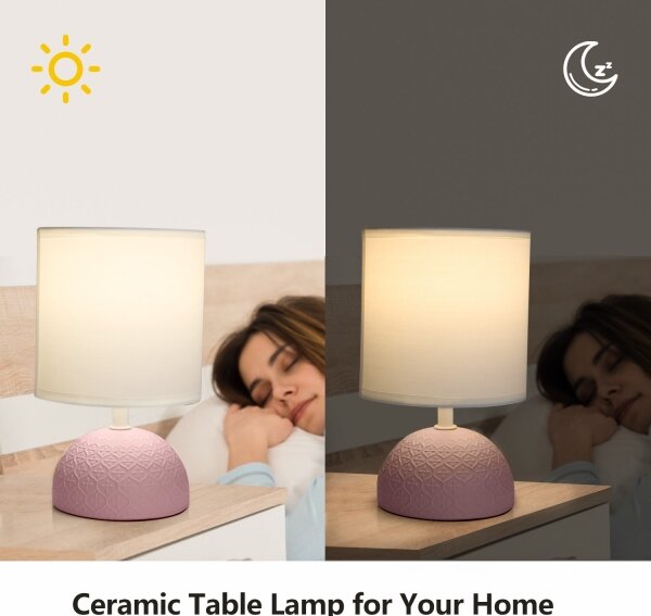 Aigostar - Stolná lampa 1xE14/40W/230V ružová/biela