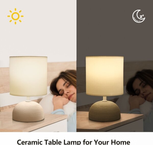 Aigostar - Stolná lampa 1xE14/40W/230V béžová/biela