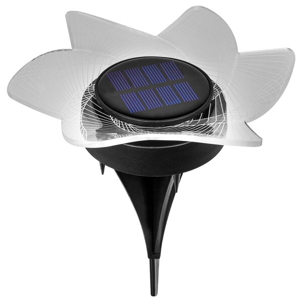 MasterLED Solárne záhradné svietidlo "Kvet", 12 LED, 3000K, IP44, teplá biela, čierna
