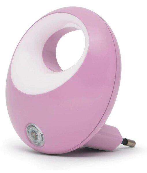 LED Orientačné svietidlo so senzorom do zásuvky LED/1W/230V ružová