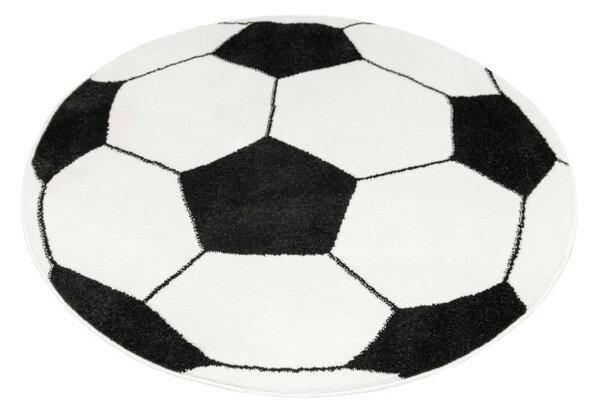 Koberec Lima futbalová lopta, čierny / biely
