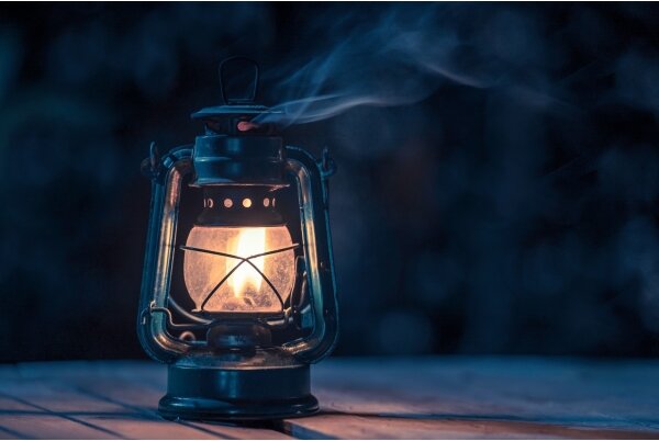 Brilagi - Petrolejová lampa LANTERN 28 cm tmavomodrá