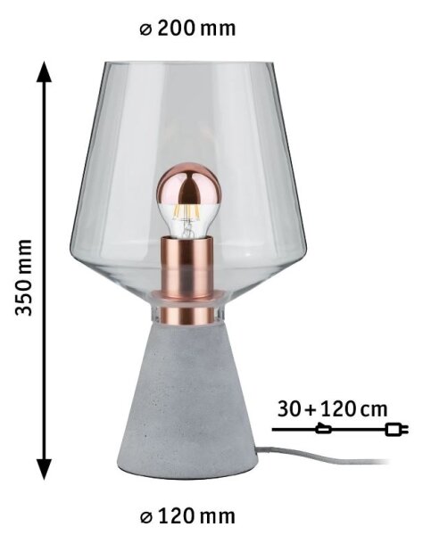 Paulmann 79665 - 1xE27/20W Stolná lampa NEORDIC YORIK 230V