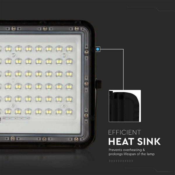 LED Vonkajší solárny reflektor LED/15W/3,2V IP65 4000K čierna + DO