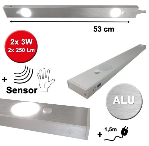 HiLite - LED Podlinkové svietidlo so senzorom BERN 2xLED/3W/230V 4000K