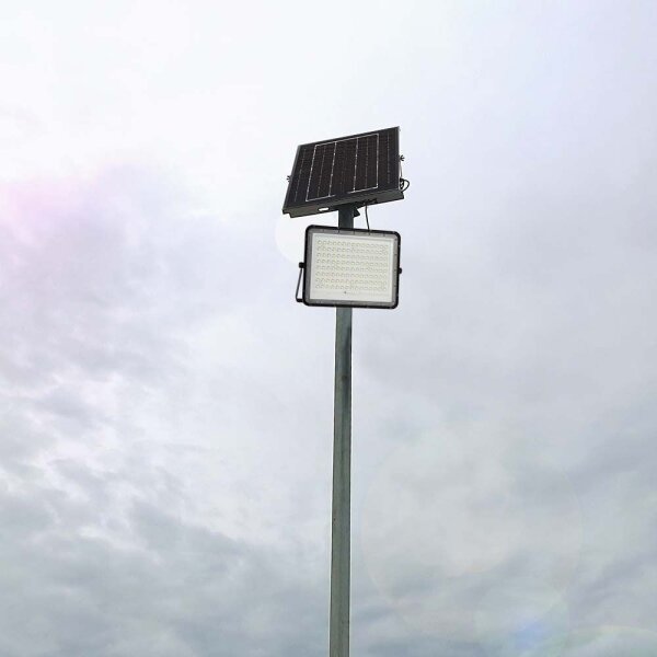 LED Vonkajší solárny reflektor LED/20W/3,2V 6400K čierna + DO