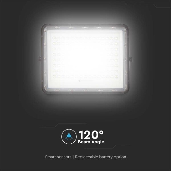 LED Vonkajší solárny reflektor LED/20W/3,2V 6400K čierna + DO