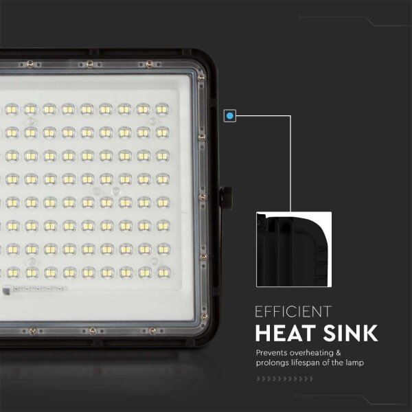 LED Vonkajší solárny reflektor LED/20W/3,2V 6400K čierna + DO