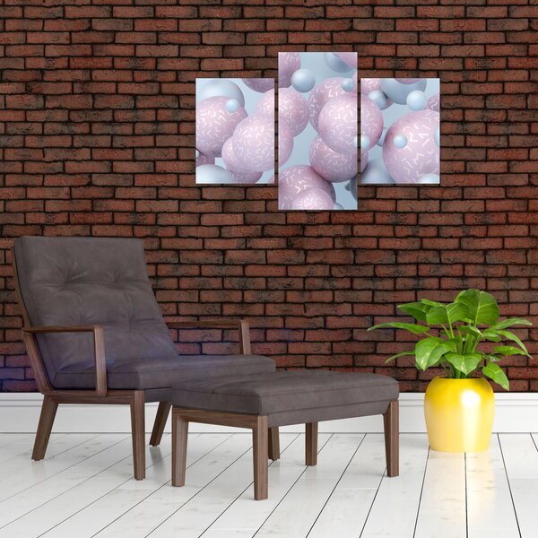 Abstraktný obraz - Pastelové guľa (90x60 cm)