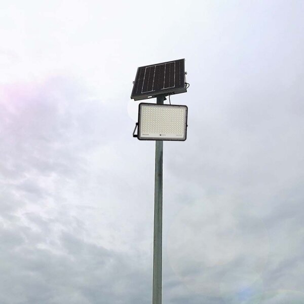 LED Vonkajší solárny reflektor LED/30W/3,2V 6400K čierna + DO