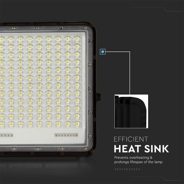 LED Vonkajší solárny reflektor LED/30W/3,2V 6400K čierna + DO