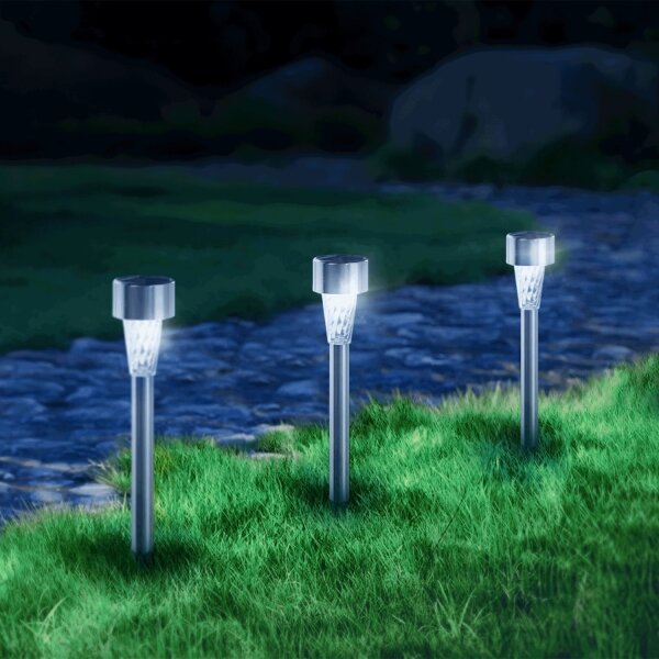 Aigostar - LED Solárna lampa LED/0,006W/1,2V 29,5 cm chróm 6500K IP44