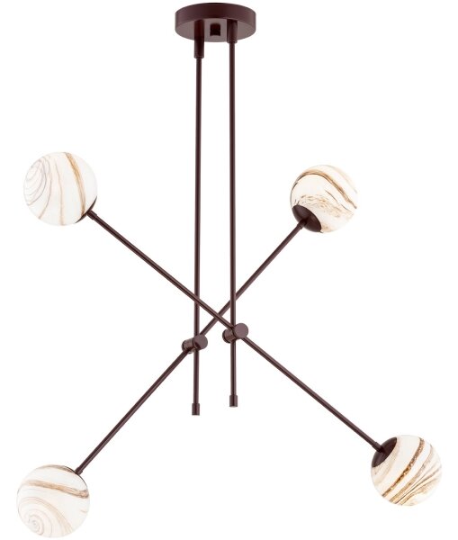 Argon 1842 - Luster na tyči ABSOS 4xE14/7W/230V alabaster hnedá