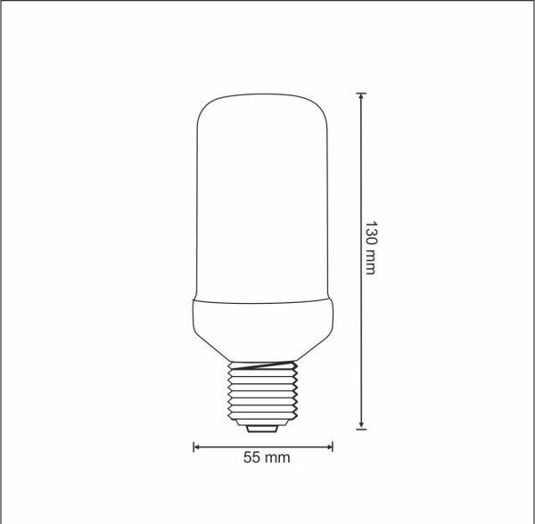 LED Dekoračná žiarovka FLAME T60 E27/3W/230V 1400K