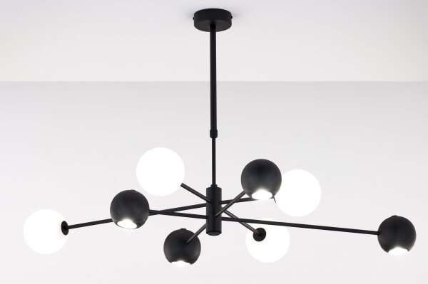 Jupiter 1998 - Luster na tyči MOKA 4xGU10/10W/230V + 4xG9/10W/230V čierna/biela