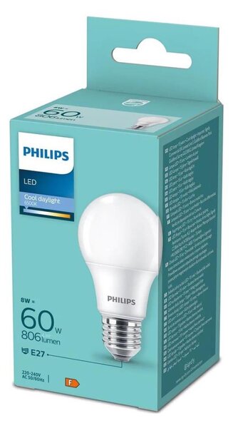 LED Žiarovka Philips A60 E27/8W/230V 6500K