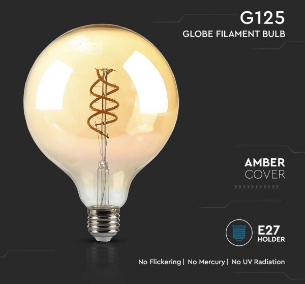 LED Žiarovka FILAMENT G125 E27/6W/230V 1800K
