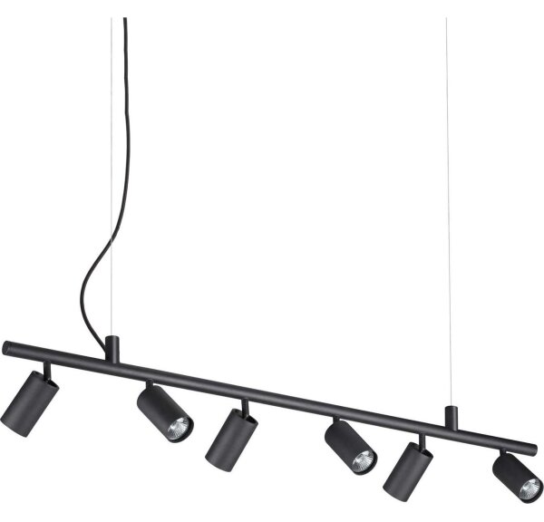 Ideal Lux - LED Luster na lanku DYNAMITE 6xGU10/7W/230V čierna