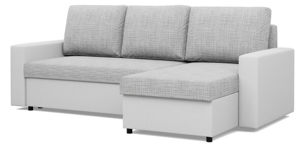 Rohová rozkladacia sedacia súprava LUNA Sivá/biela