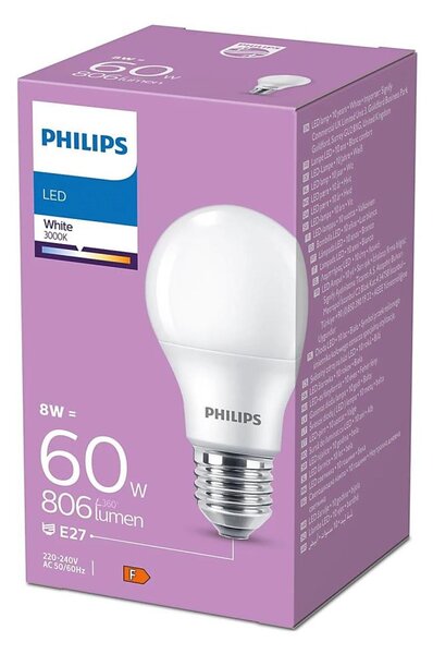LED Žiarovka Philips A60 E27/8W/230V 3000K
