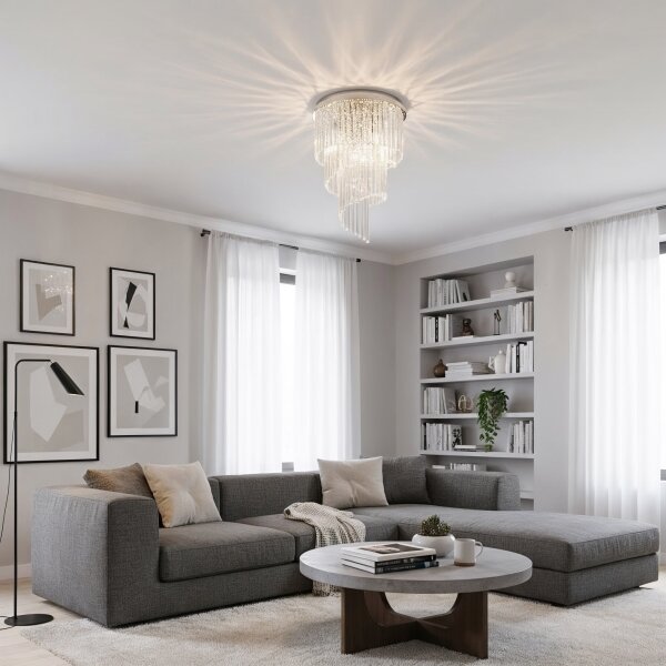 Ideal Lux - Krištáľový prisadený luster CARLTON 12xE14/40W/230V chróm