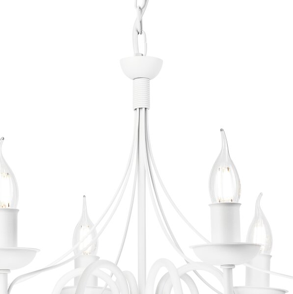 Luster na reťazi DONATO 6xE14/40W/230V biela