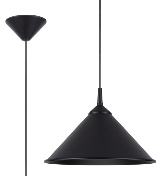 Sollux SL.1326 - Luster na lanku ZUMA 1xE27/15W/230V pr. 30 cm čierna