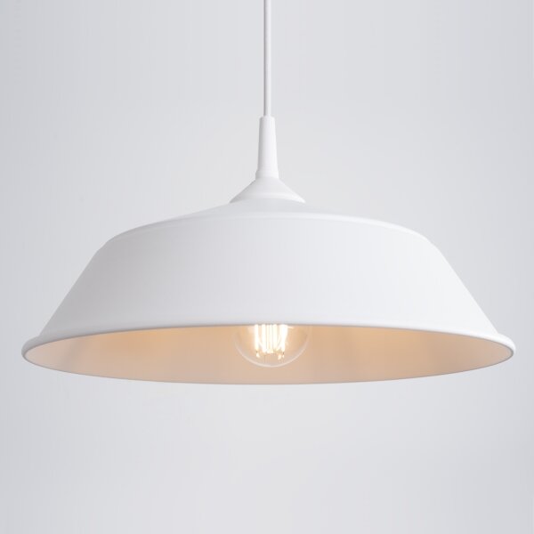 Sollux SL.1327 - Luster na lanku FRIKA 1xE27/15W/230V pr. 34 cm biela