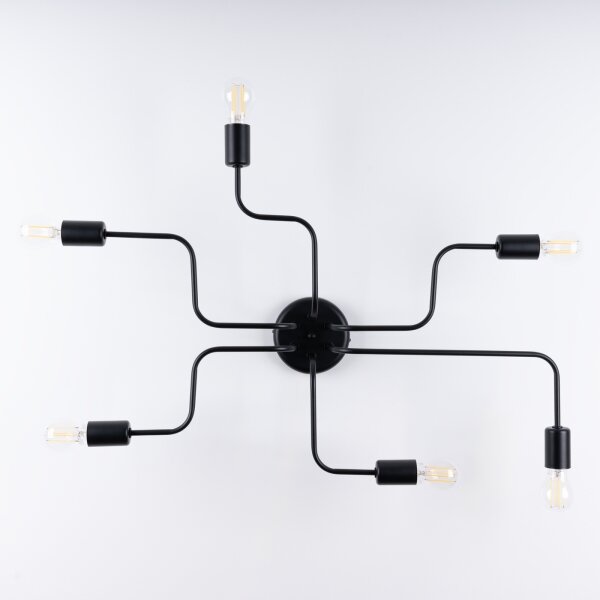 Sollux SL.1447 - Prisadený luster VECTOR 6xE27/15W/230V čierna