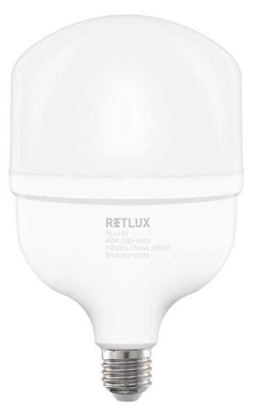 Retlux - LED Žiarovka T120 E27/40W/230V 3000K