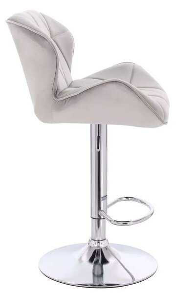 LuxuryForm DESIGN Barová stolička MILANO VELUR na striebornom tanieri - svetlo šedá