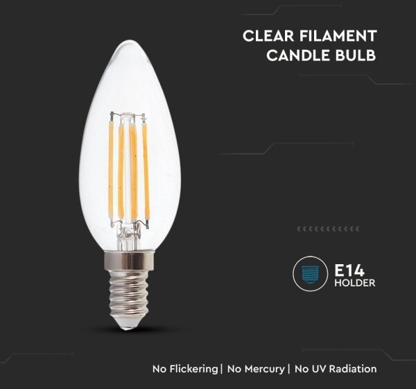 LED Žiarovka FILAMENT E14/4W/230V 3000K