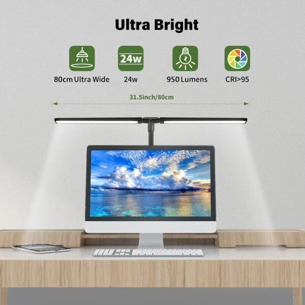 Immax 08995L - LED Stm. osvetlenie monitora OFFICE LED/24W/230V 2700-6300K CRI 95