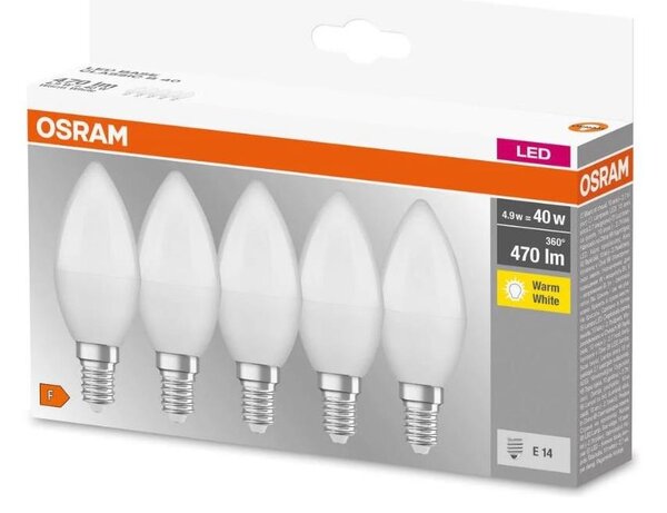 SADA 5x LED Žiarovka BASE B40 E14/4,9W/230V 2700K - Osram