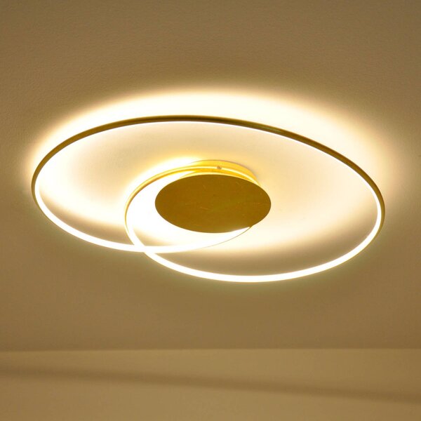 Stropné svietidlo Lindby LED Joline, zlatá farba, 74 cm, kov