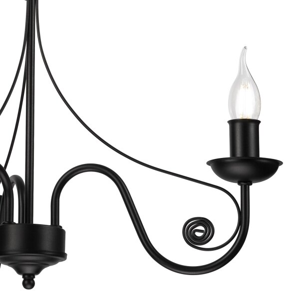 Luster na reťazi DONATO 3xE14/40W/230V čierna