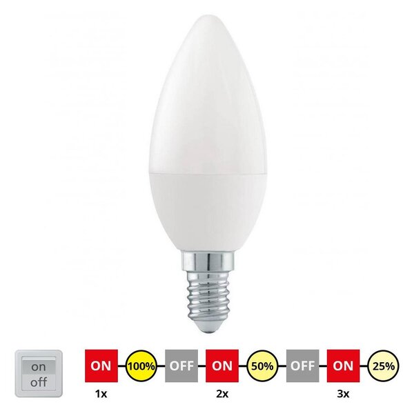 LED Stmievateľná žiarovka C37 E14/6W/230V 3000K - Eglo 54834