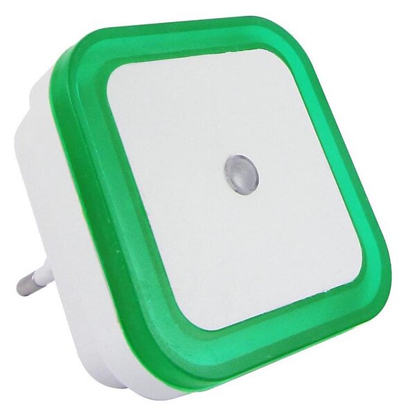 LED Nočné svetlo so senzorom súmraku LED/0,5W/230V zelená