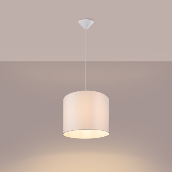 Sollux SL.1403 - Luster na lanku NOVA 1xE27/15W/230V pr. 30 cm biela