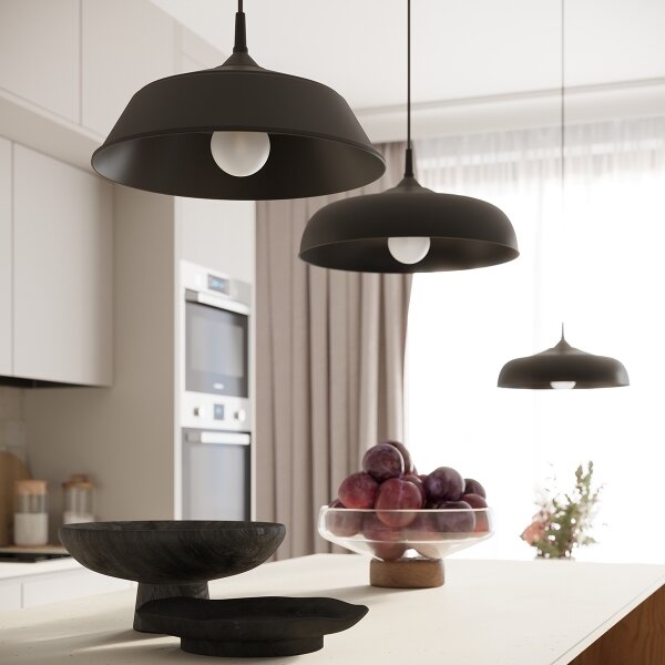 Sollux SL.1330 - Luster na lanku GINA 1xE27/15W/230V pr. 38 cm čierna
