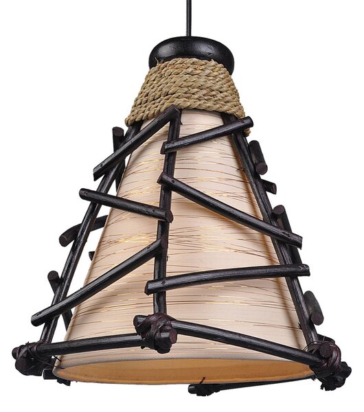 Dekoratívna závesná lampa Romy s drevom