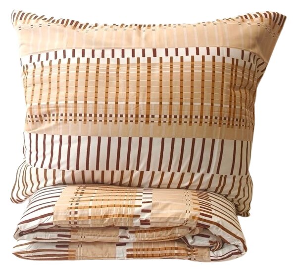 Obliečky bavlnené Miranda Brown 200x140cm+90x70cm TiaHome