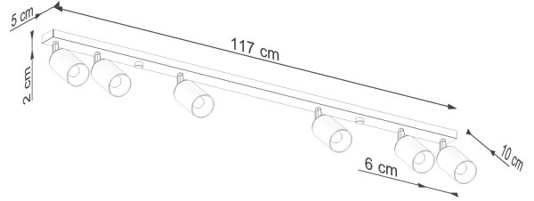 Sollux SL.1380 - Bodové svietidlo WINX 6xGU10/10W/230V čierna/meď