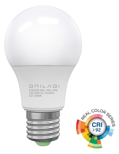 LED žiarovka ECOLINE A60 E27/10W/230V 3000K CRI 92 - Brilagi