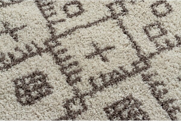 Dywany Łuszczów, Kusový koberec Berber Tanger B5940 cream and brown kruh, 120x120 (priemer) kruh, hnedá, obývacia izba