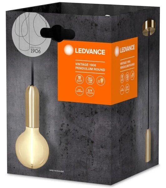 Ledvance - Luster na lanku PENDULUM ROUND 1xE27/15W/230V zlatá